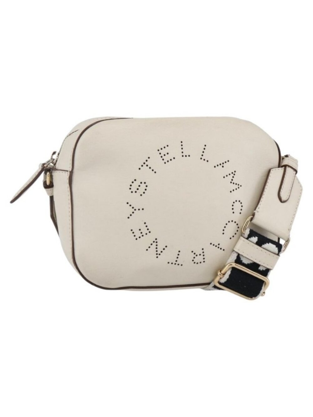 Authentic Stella MacCartney Shoulder Bag polyester Beige Gold